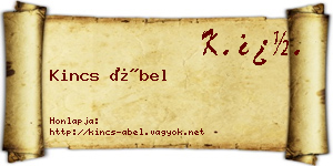 Kincs Ábel névjegykártya